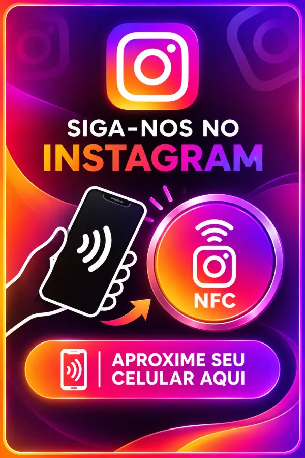 Arte da plaquinha Siga-nos no Instagram