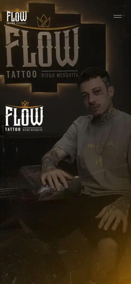 Site da Flow Tattoo na versão mobile