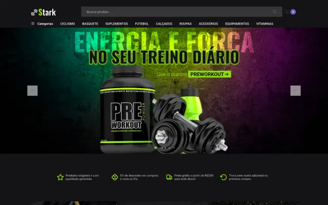 Página inicial do site Stark