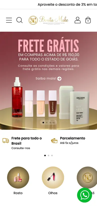 Site Bonita Make, feito pela Impulso Digital