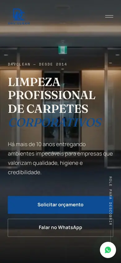 Site DAVCLEAN, feito pela Impulso Digital